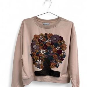 ModernLux Tan floral sweatshirt